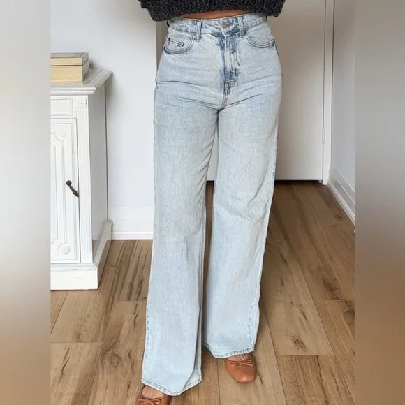 H&M High Rise Wide Leg Jeans - Picture 2 of 16
